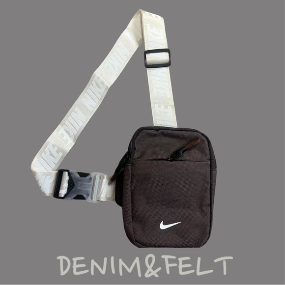 Nike Dark Brown Crossbody Bag with White Strap - Picture 1 of 6